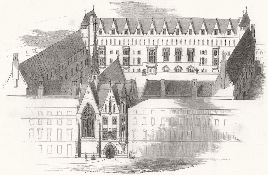 LONDON. Training schools, Victoria St, Westminster 1852 old antique print